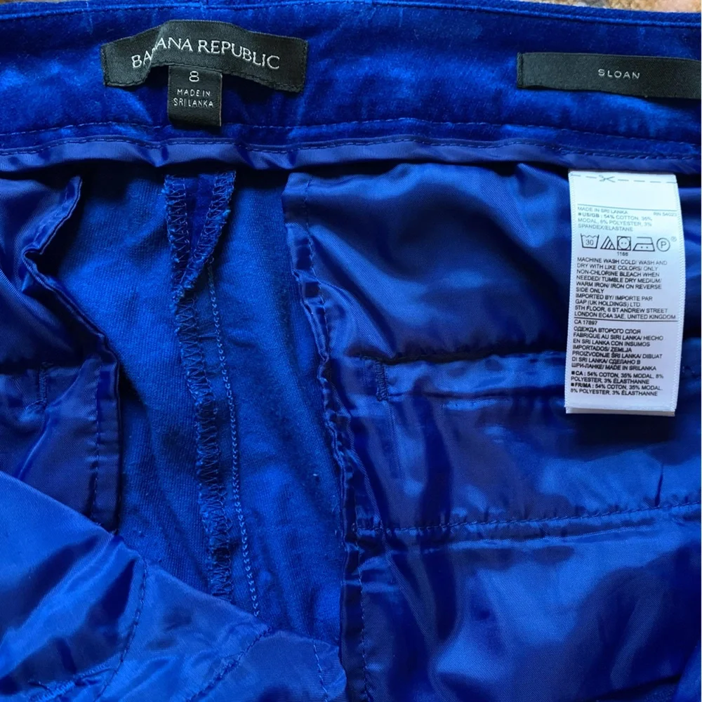 Beautiful rich blue velvet skinny pant - Picture 3 of 5